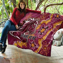 personalised broncos naidoc week 2024 quilt aboriginal fire burning sparks