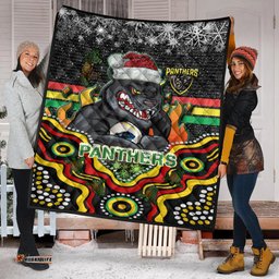 Penrith Panthers Christmas Quilt - Custom Christmas Indigenous Penrith Panthers
