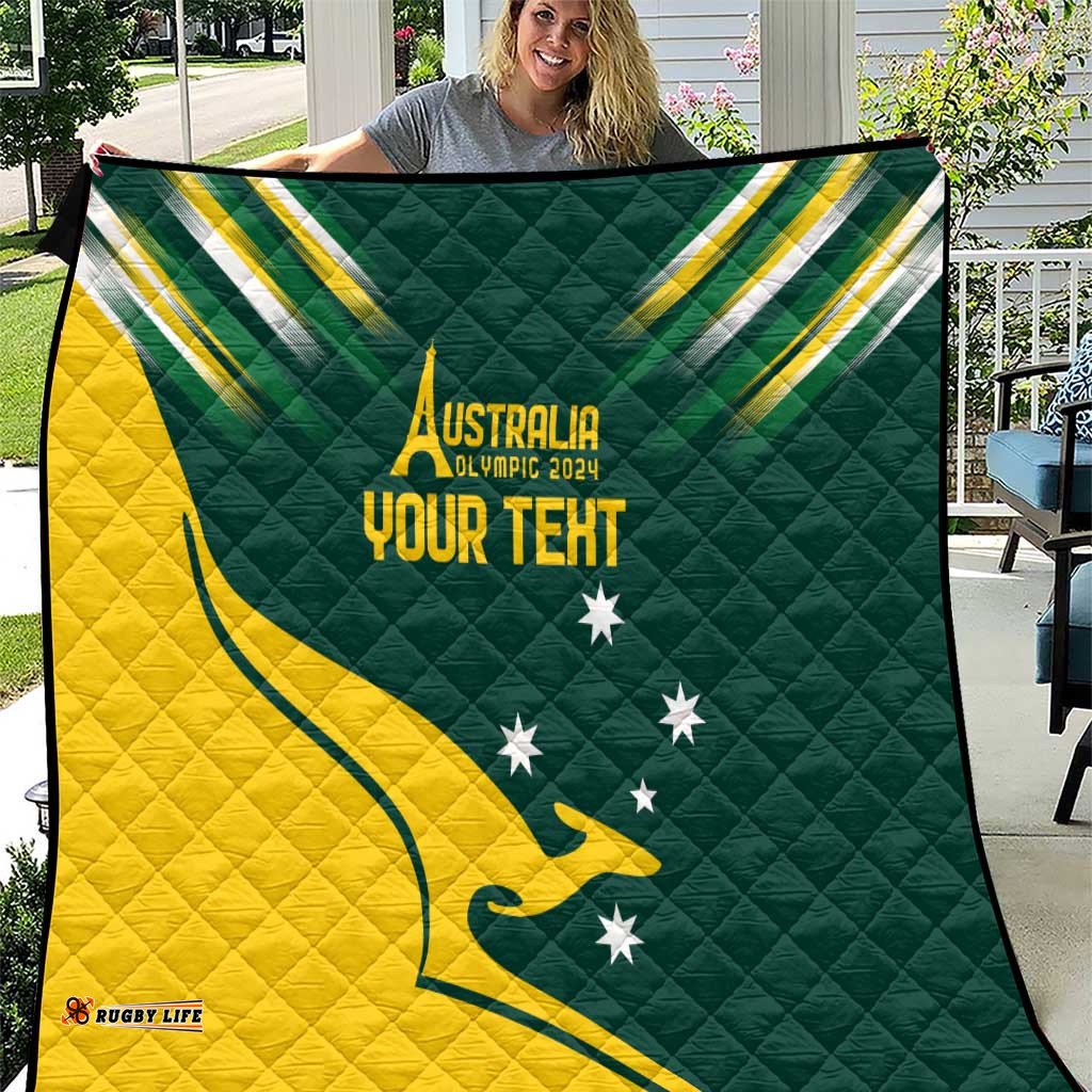 personalised australia go paris 2024 quilt national color ver2