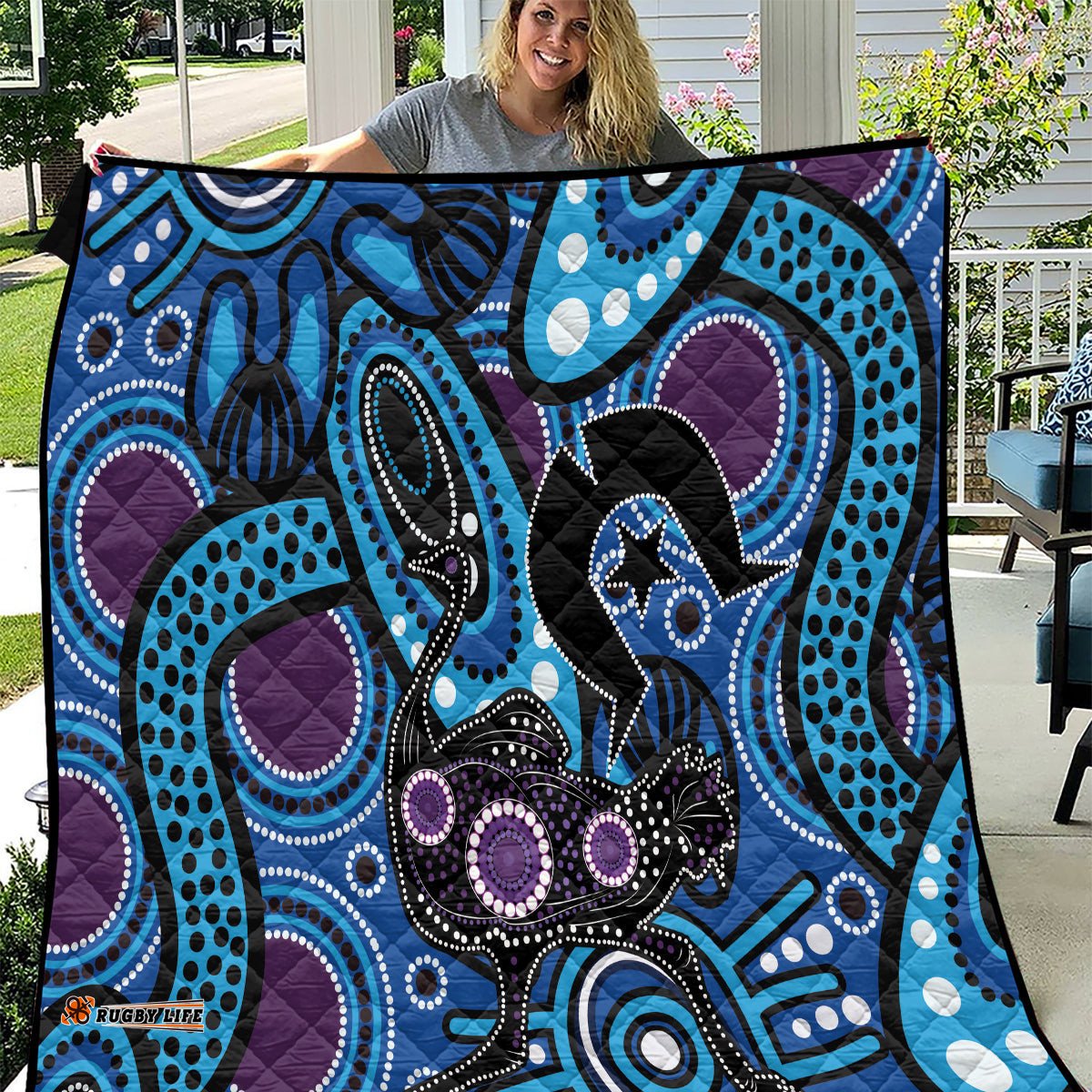 emu naidoc 2024 quilt aboriginal art style