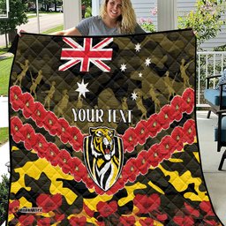 custom richmond tigers football quilt anzac lest we forget