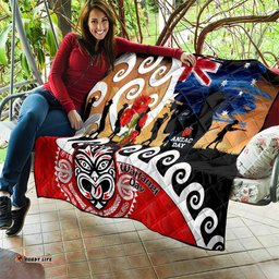 new zealand waitangi and anzac day quilt aotearoa maori tiki with last post