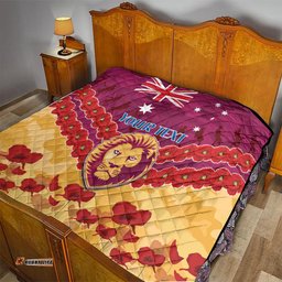 custom brisbane lions football quilt anzac lest we forget