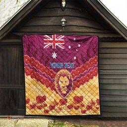 custom brisbane lions football quilt anzac lest we forget