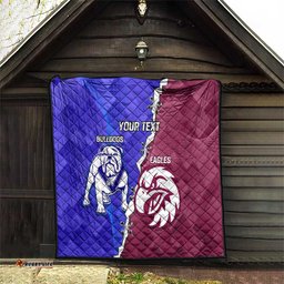 personalised bulldogs and eagles rugby quilt dynamic style