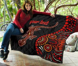 aboriginal personalised premium quilt aboriginal lizard with dot painting pattern
