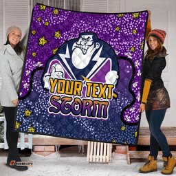 Melbourne Storm Custom Quilt - Team With Dot And Star Patterns For Tough Fan Quilt