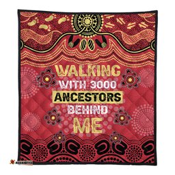 Australia Aboriginal Quilt - Walking with 3000 Ancestors Behind Me Red and Gold Patterns Quilt