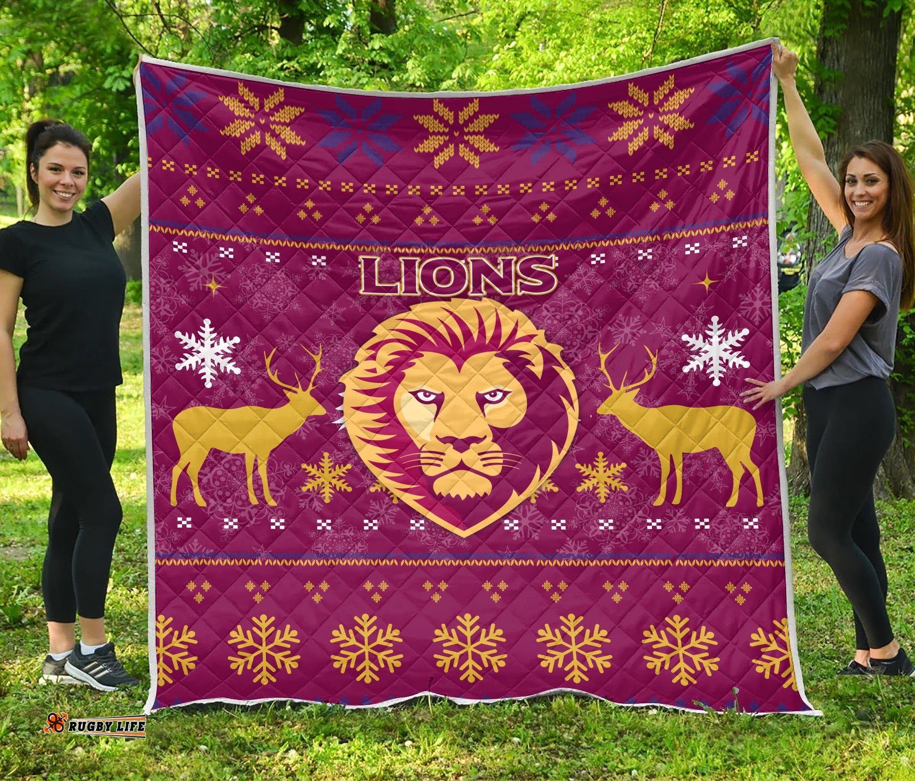 brisbane lion quilt christmas ugly style