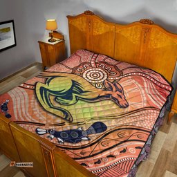 kangaroos indigenous premium quilt beautiful life