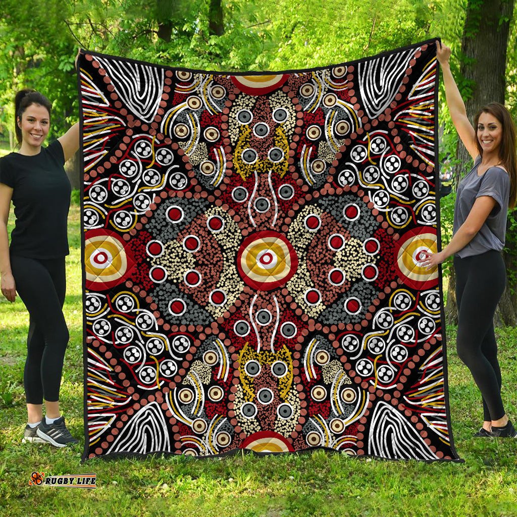 aboriginal art dot vibes premium quilt indigenous no1