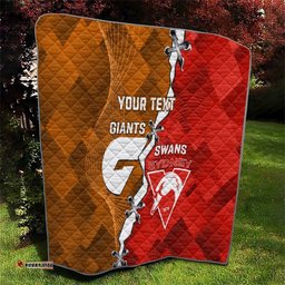 personalised giants and swans football quilt dynamic style
