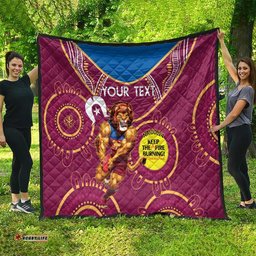 custom afl brisbane lions naidoc week quilt keep the fire burning indigenous art