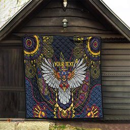 custom adelaide football quilt with crow aboriginal art style