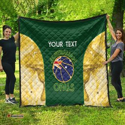 custom australia basketball quilt go champions aussie opals national color