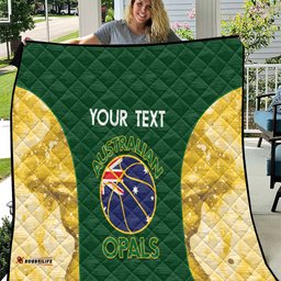 custom australia basketball quilt go champions aussie opals national color