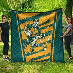 custom australia rugby quilt wallabies mascots indigenous aboriginal version