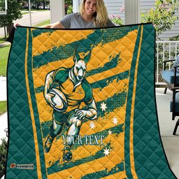 custom australia rugby quilt wallabies mascots indigenous aboriginal version