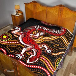 custom personalised aboriginal art lizard premium quilt you are number one