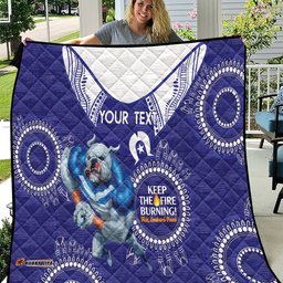 custom nrl bulldogs naidoc week quilt keep the fire burning indigenous art