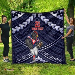 custom roosters rugby polynesian tribal quilt