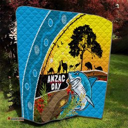 sharks rugby anzac day quilt sharkies rosemary starry night