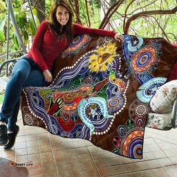custom naidoc week 2024 hawthorn hawks quilt australia aboriginal dot painting