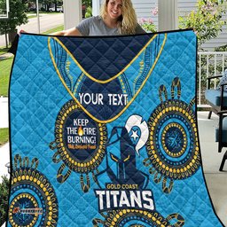 custom nrl titans naidoc week quilt keep the fire burning indigenous art