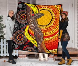 aboriginal premium quilt indigenous dot painting sun and lizard