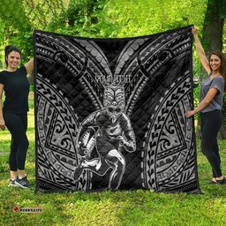 custom new zealand rugby quilt maori all black warrior tribal tattoo