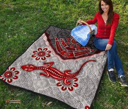 aboriginal premium quilt indigenous boomerang and lizard art