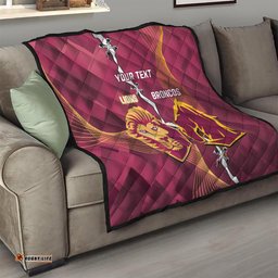 personalised lions football and broncos rugby quilt sporty version