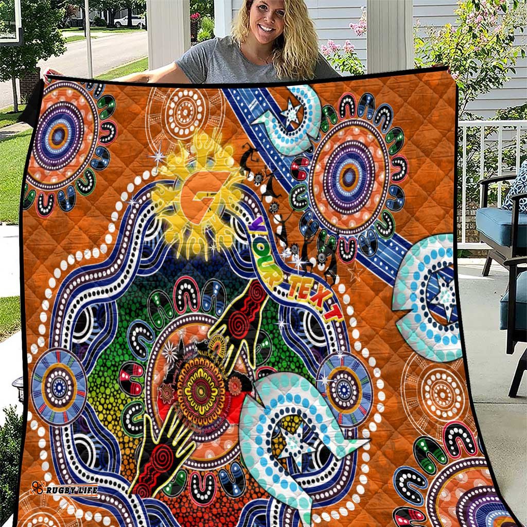 custom naidoc week 2024 gws giants quilt australia aboriginal dot painting