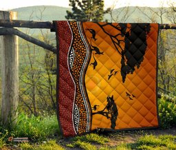 premium quilts kangaroo coverlets aboriginal dot painting sunset