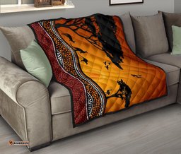 premium quilts kangaroo coverlets aboriginal dot painting sunset