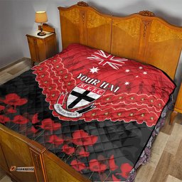 custom st kilda saints football quilt anzac lest we forget