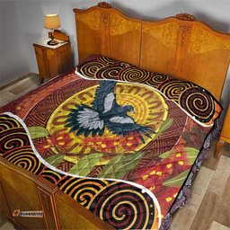 aboriginal magpies dots art quilt native australian animals