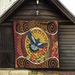 aboriginal magpies dots art quilt native australian animals