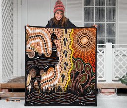aboriginal premium quilt indigenous sun and emu