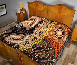 aboriginal premium quilt indigenous sun and emu
