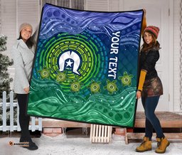 custom text torres strait islanders premium quilt aboriginal turtle