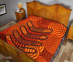 aboriginal premium quilt aboriginal boomerangs and dot circle