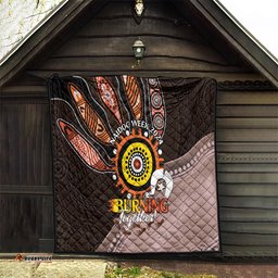 fire burning together naidoc 2024 quilt indigenous art