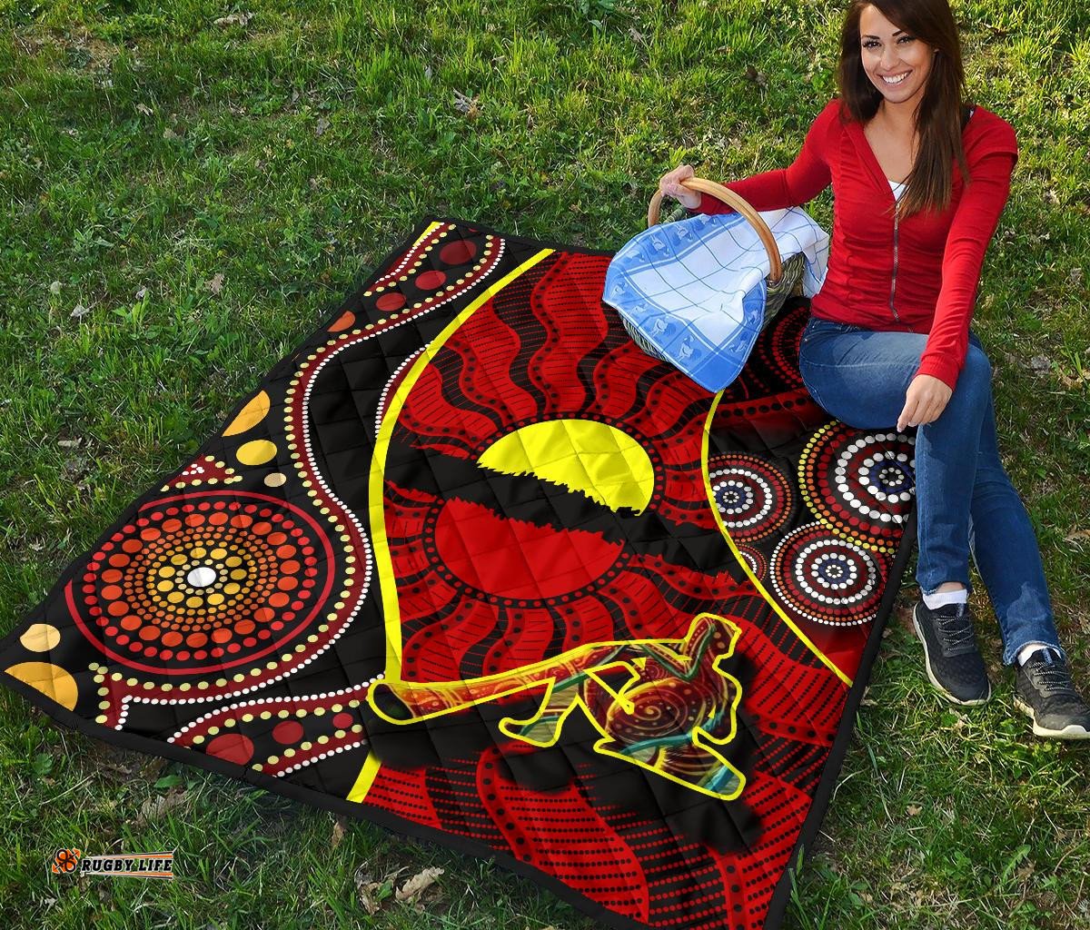 premium quilt australia aboriginal dots with didgeridoo