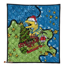 Parramatta Eels Christmas Custom Quilt - Let's Get Lit Chrisse Pressie Quilt