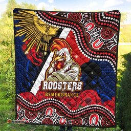 roosters rugby anzac aboriginal quilt sydney roosters with remembrance day poppy flower quilt