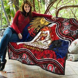 roosters rugby anzac aboriginal quilt sydney roosters with remembrance day poppy flower quilt