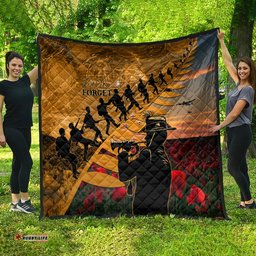 anzac day 2024 quilt silver fern with a trumpet soldier