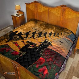 anzac day 2024 quilt silver fern with a trumpet soldier