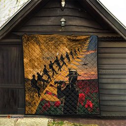 anzac day 2024 quilt silver fern with a trumpet soldier